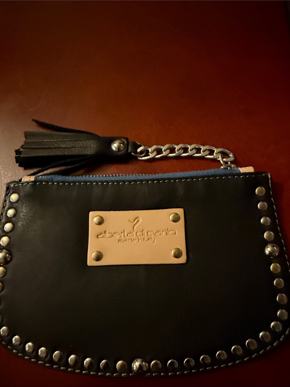 Alberta Di Canio Leather stud Tassel WRISTLET*